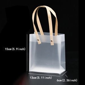 10PCS Frosted Tote Bag PVC Waterproof Transparent Eco-friendly Companion Gift Candy Bag