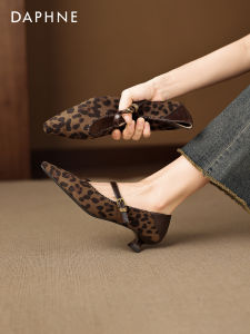 Daphne | Pointed Toe High Heel Leopard Print Shoes Fall Mary Jane