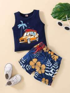 Setelan Singlet Anak Anak Printing Premium/Setelan Anak Anak Premium/Set Anak Umur 0-5 Tahun