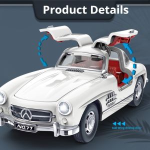 1:32 300SL for Benz Car Model Sound and Light Pull Back Childrens Toy Collectibles Birthday Gift Toys for Kids