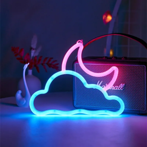 Neon Lights LED Lights Cloud and Moon Atmosphere Lights USB/Battery Powered Suitable for Holiday Decoration and Home Decor
