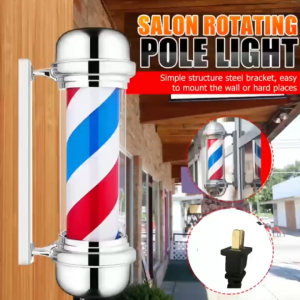 70cm 90cm Barber Shop Pole Lamp Waterproof Red White Blue Rotating LED Light Bar Logo Hair Salon 220V