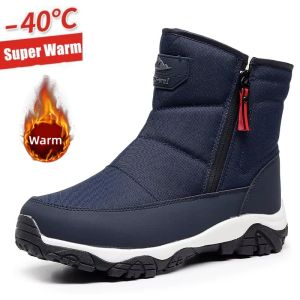 SUPERLI Men Winter Snow Boots Fur Warm Plush Outdoor Men Shoes Waterproof non-slip Winter Boots Big Size 47 48 49