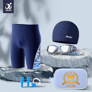 Mens Swimming Suit Long Sleeve Sun Protection Casual Surf Suit Anti-Embarrassment Swimwear Full Set Polyester Spandex