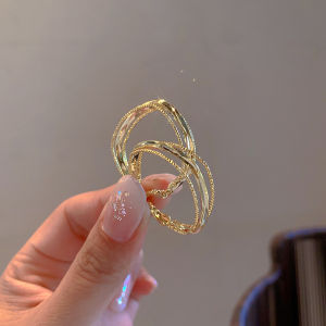 Korean Style Geometric Hollow out Square Metal Earrings Silver Needle Unique Design Fashionable Jewelry for Women