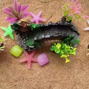 เครื่องประดับตู้ปลา สะพานโค้งจีน อุปกรณ์ประดับตกแต่งตู้ปลา ตกแต่งตู้ปลา ที่นอนปลา เรซิน เหมือนจริง ดูหรู