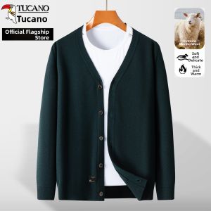 TUCANO | Mens Business Casual Wool Blend V-neck Sweater Knitwear
