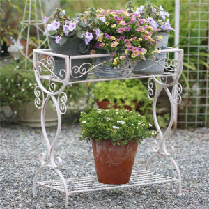 European Ironwork Double Layer Flower Shelf
