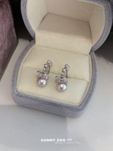 SunnyZoo Butterfly Knot Zircon Mantra Rose Pearl Earrings Korean Style Sweet Ins Ear Jewelry Girls Fashion Accessories