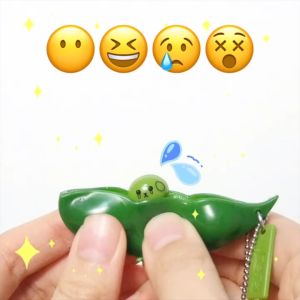Squeeze Beans Fidget Toy Gift Anti Stress Ball Squeeze Phone Charms Key Ring