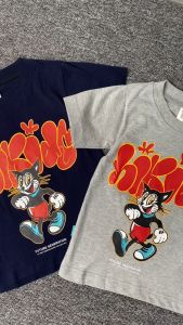 Highest Kids - Kaos Anak Cowok Cewek Warna Misty Dan Hitam Motif Mickey Mouse Bahan Cotton Combed 30S Ukuran S M L XL Usia 3th 4th 5th 6th 7th 8th 9th 10th HKTS52