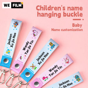 WEFILM kanak-kanak disesuaikan nama label Keychain untuk pengenalan untuk pakaian beg kanak-kanak dan semua barangan peribadi
