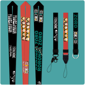 One Piece Mobile Phone Lanyard Short and Long Neck Rope Wrist Anti-Separation Rope Cartoon Metal Keychains Pendant Luffy
