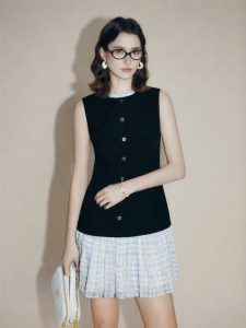 FAMANXUAN | Plaid Patchwork Halter Dress