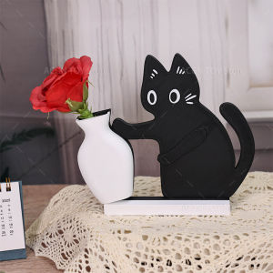 3D Printed Kitten Vase Cute Simple Figure Desktop Decoration Birthday Gift