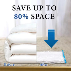 Vacuum Storage Bags With Valve Folding Compressed Space Saving Clothes Storage Big Size For Towel Cloth Blanket