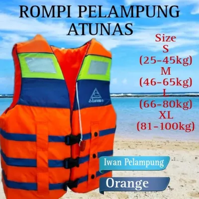 Baju Jaket Rompi pelampung renang Atunas Dewasa dan Anak Anak