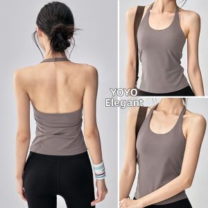 Yoga Tank Top with Padding Back Beauty Training Vest