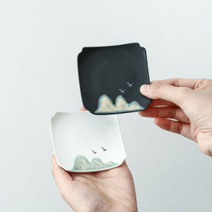 Handpainted Square Teatraypad Coarse Pottery Ceramics