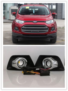 LED Fog Lights Assembly For Ford Ecosport  2013 2014 2015 2016 Front Bumper Fog lamp Replacement Angel Eye Daylight Accessories