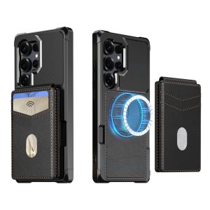 2-in-1 Detachable For Magsafe Magnetic Wallet Case For Samsung Galaxy S22 S21 S26 Ultra S25 Edge S24 S23 FE Cover w/ Card Holder