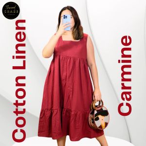 DazCrazyChic Elegant Cotton Linen Maxi Dress with Side Pockets and Comfortable Fit - Regular Length in Multiple Colors FreeSize M-XL