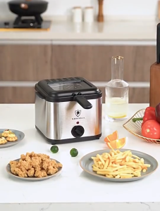 [SG Ready Stock] Electric fryer Stainless steel fryer basket 2.5 L Three-layer anti-scald design Easily make delicious food