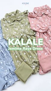 Kalale - Jemima Raya Dress Free Pashmina (2-7 Tahun) Baju Lebaran Anak Perempuan Gamis Set Hijab