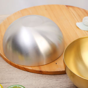 【On Sale】Stainless Steel Gold Silver Salad Bowl Rice Noodles Lamian Noodles Bowl Kitchen Tableware Food Container