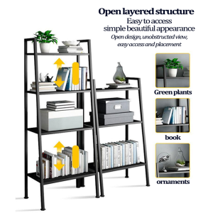 HOMEBLOOM-3/4/5th floor multifunctional metal organizer rack Trapezoidal storage rack Suitable for living rooms terraces kitchens bathrooms and home offices (white/black)