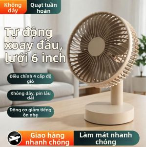 KAXIDAOFU | Quạt Bàn Động Cơ Yên Tĩnh Có Cổng Sạc USB và Chức Năng Quay Tự Động