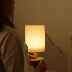 Simple Modern Nordic Bedroom Bedside Light & Small Night Light: Japanese Solid Wood Desk Lamp & Warm Romantic Table Lamp