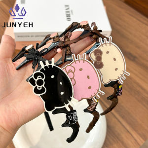 Cute Cartoon Kit Hairband with Teeth Womens Face Washing Hair Clip Versatile Hair Accories