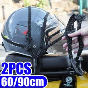 2PCS Motorcycle Luggage Rope Adjustable High Elastic Bungee Cord Reflective Helmet Strap Tie Down Motorbike Accessories