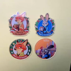 Zootopia Acrylic Magnetic Flat Refrigerator Sticker Nick CP Judy High-Value Design Decoration