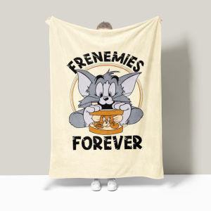 Thickened Cat And Mouse Blanket Cartoon Animation Sofa Blanket Student Afternoon Nap Blanket Autumn Winter Polyester Flannel