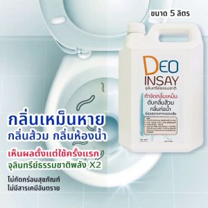DEO INSAY  สูตรป้องกันแบคทีเรีย ดับกลิ่นเหม็น/ ห้องน้ำ  ส้วม ท่อน้ำ   5 ลิตร
