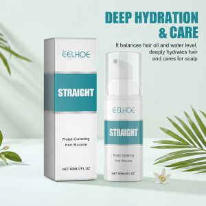 EELHOE | Keratin Hair Straightening Cream Smooth Frizz Control Repair Damaged Split Ends No Heat Straightener Leave-In Treatment