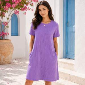 KNITED Ribbed Large Dress with Pockets Casual wear knitwear fit up to XXL body maternity dress