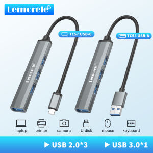Lemorele | Lemorele USB Hub Type C Hub USB 3.0 4 Port USB C/A Docking Station Multi Splitter Adapter For Lenovo Macbook Pro PC Laptop