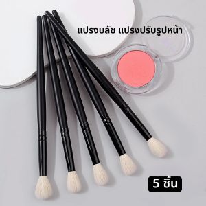 แปรงแต่งหน้าสําหรับผู้เริ่มต้นอเนกประสงค์แบบนุ่ม 5 ชุด แปรงเน้นข้อความ แปรงรอยเปื้อนใบหน้า เครื่องมือเสริมความงามแบบพกพา