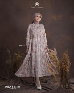 MAROZA MIDI Dress By Nadheera luxury Gamis dress mini Tunik wanita fashion muslim rayon premium kekinian