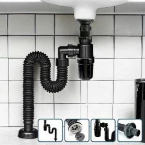 Sifon Botol Flexible Wastafel Soligen MURAH - Sifon Afur Strainer Tarik Washtafel Cuci Tangan Plastik PVC