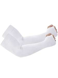 2 Sun Protection Breathable Sleeves with Exposed Fingers and Anti Shedding Silk Ice Sleeves