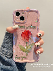 Kafel Silicone Phone Case Womens Blue Light Protection Artistic Oil Painting Flower Bouquet Design Compatible with  13 pro Max