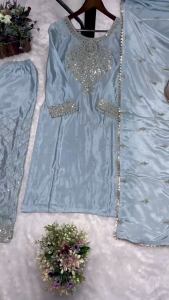 [PRE-ORDER] Ready Made Pure Chinon Silk Suit (10-15days delivery)