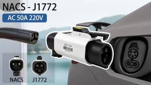 Bộ Chuyển Đổi Sạc Nhanh EVqiaoyi NACS Sang Type1 EV 50A 11KW Dành Cho Tesla Pile Sang Xe Tiêu Chuẩn Mỹ