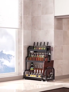 Kitchen Spice Rack Kitchen Rak Dapur Rak Rempah Stainless Steel Seasoning Storage Rak Condiment Rack