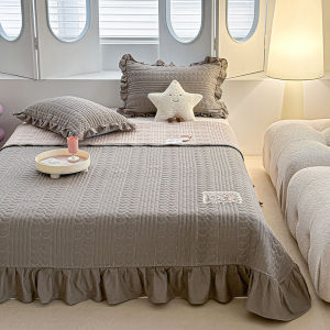 MINGSHA | Cotton Child Friendly Thickened Quilted Bed Cover Single Piece for All Seasons