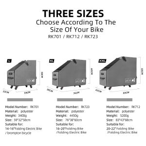 Rhinowalk 14"-22" Folding Bike Box Case For Brompton Bike 3 Sizes With Wheels Dustproof Waterproof Bicycle Carry Storage Bag
